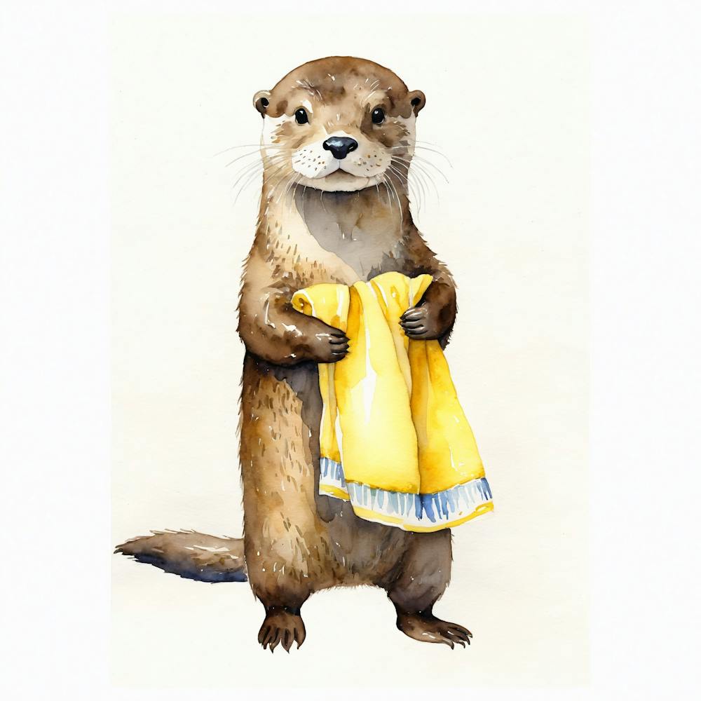 Otter Holding Towel