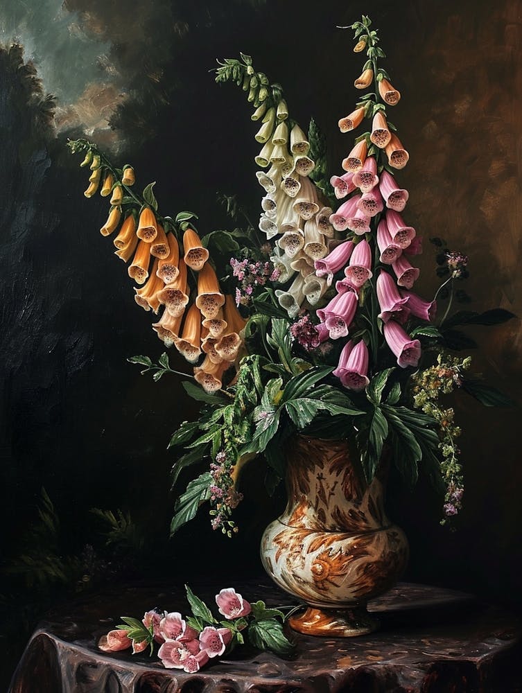 Baroque Floral Still Life Foxglove 1