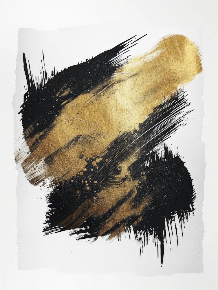 Gold And Black Brush Strokes 25