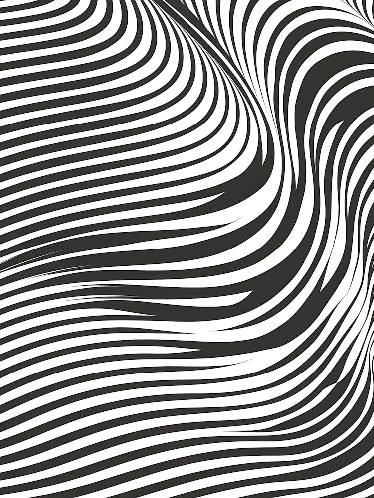 Abstract Black And White Wavy Lines