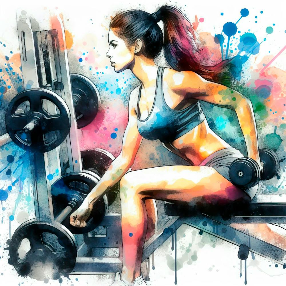 Of A Woman Lifting Weights