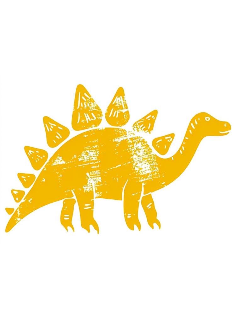 Mustard Stegosarus Silhouette