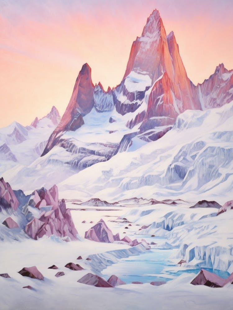 Dreamy Winter Painting Torres Del Paine National Park Argentina 1