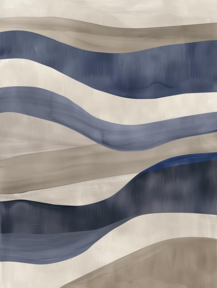 Blue And White Waves 5
