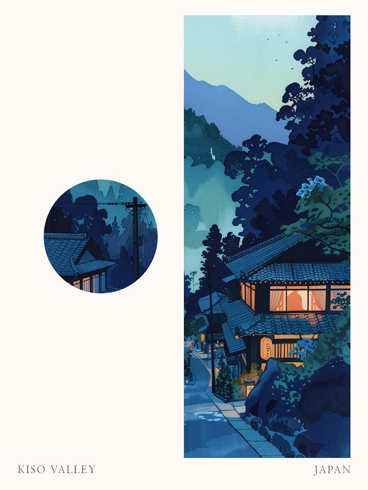 Kiso Valley Japan 2 Cut Out Travel Poster