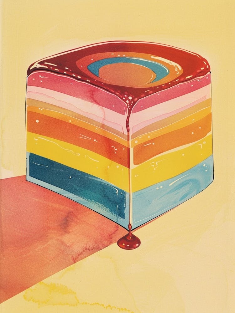 Rainbow Jelly Slice Vintage Advertisement Illustration 4
