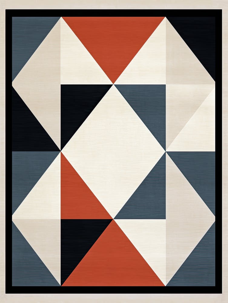 Vivid Vertices: Mid-Century Geometric Vibrancy