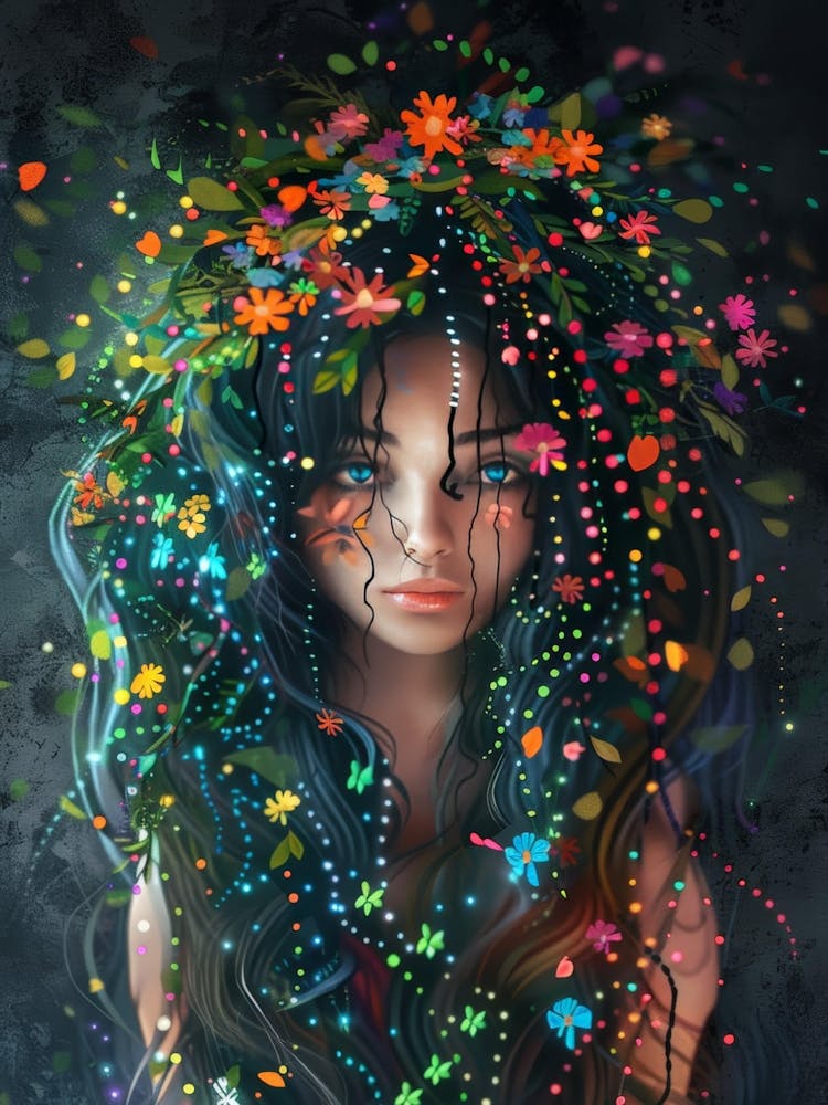 Girl With Flowers In Her Hair 4