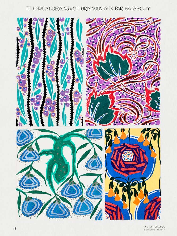 Floral Of Gold And Blue