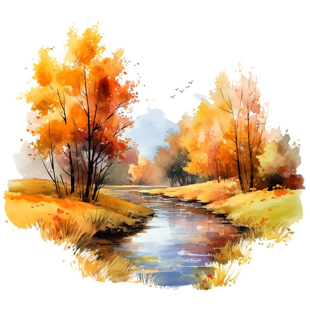 Watercolor Autumn Landscape 9