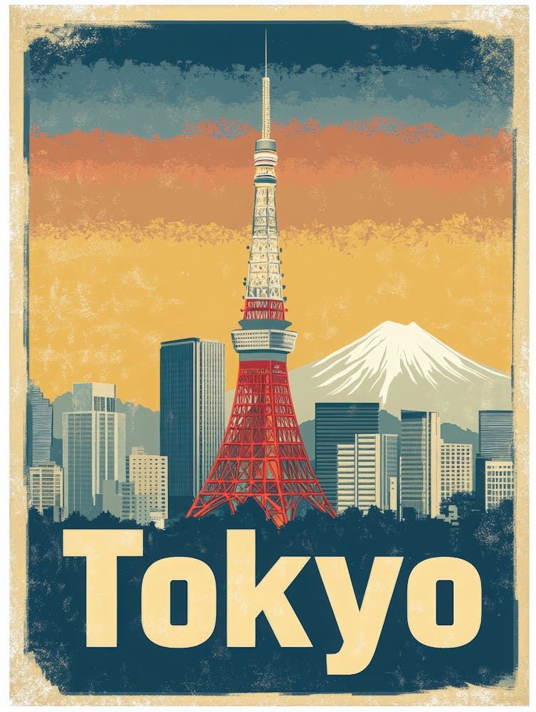 Aihrgdesign Ein Vintage Reiseposter von Tokyo 2