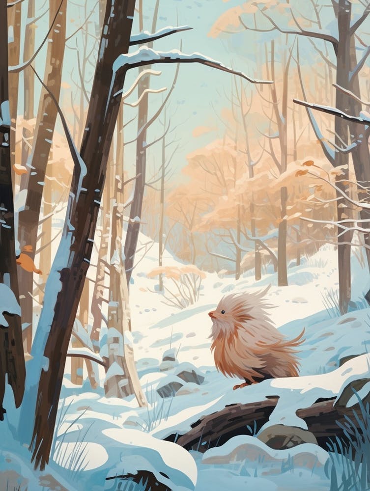 Winter Porcupine 2 Illustration