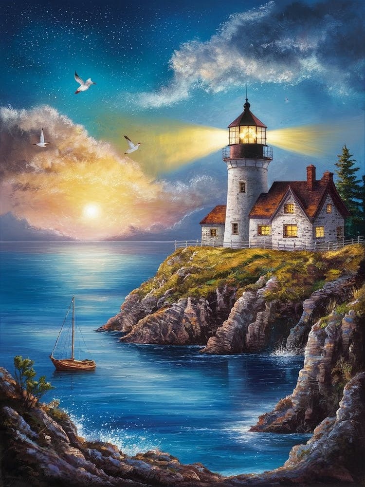 Lighthouse At Dusk