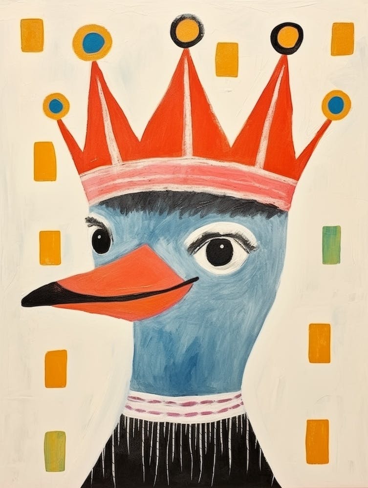 Little Ostrich Wearing A Crown