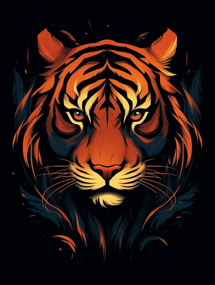 Tigre Minimaliste Abstrait 3