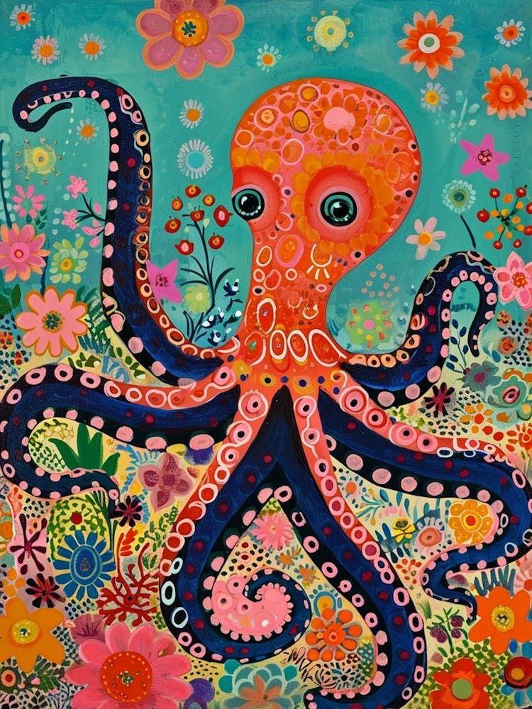 Kitsch Colourful Octopus 3