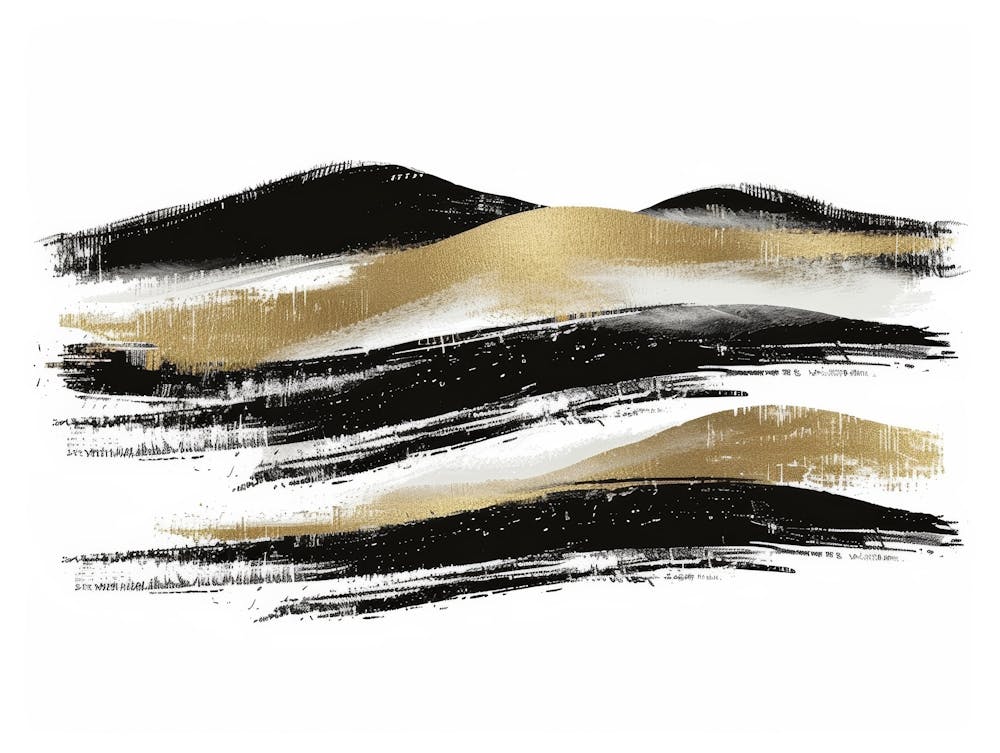 Gold And Black Abstract Painting 88