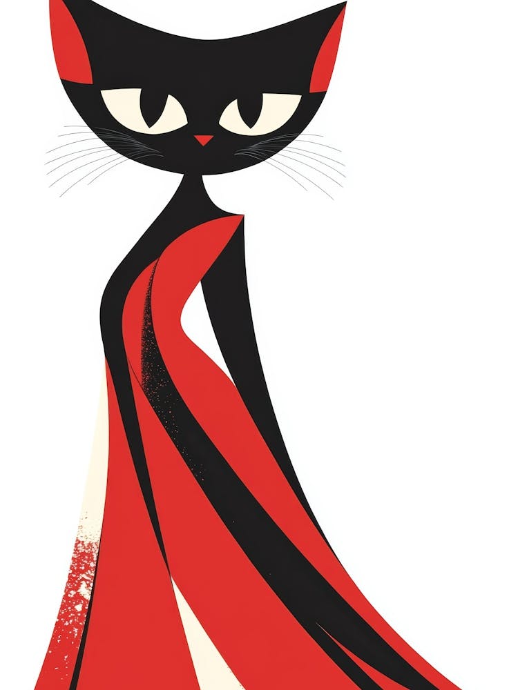 Cat In Red Dress 2