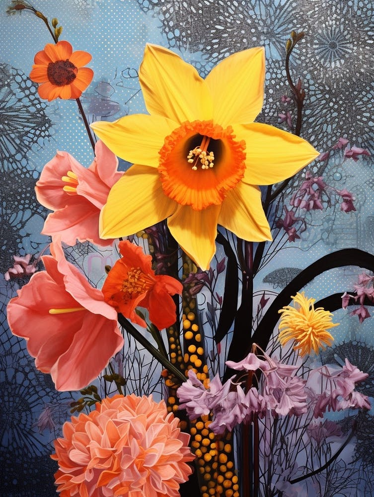 Surreal Florals Daffodil 2 Flower Painting