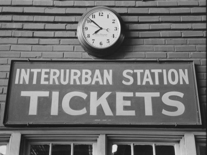 Sign At Entrance To Interurban Terminal, Oklahoma City, Oklahoma By Russell Lee