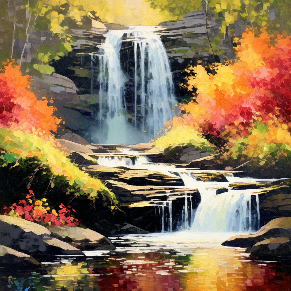 Waterfall In Autumn