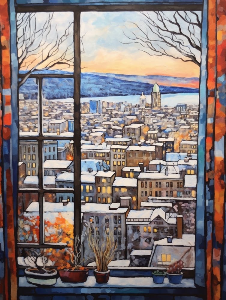 Winter Cityscape Oslo Norway 3