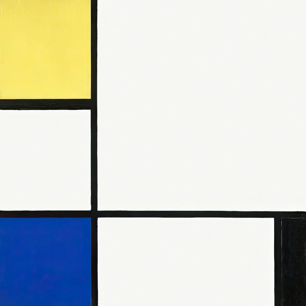Composition With Yellow, Blue, Black, Cubism Art, Piet Mondrian