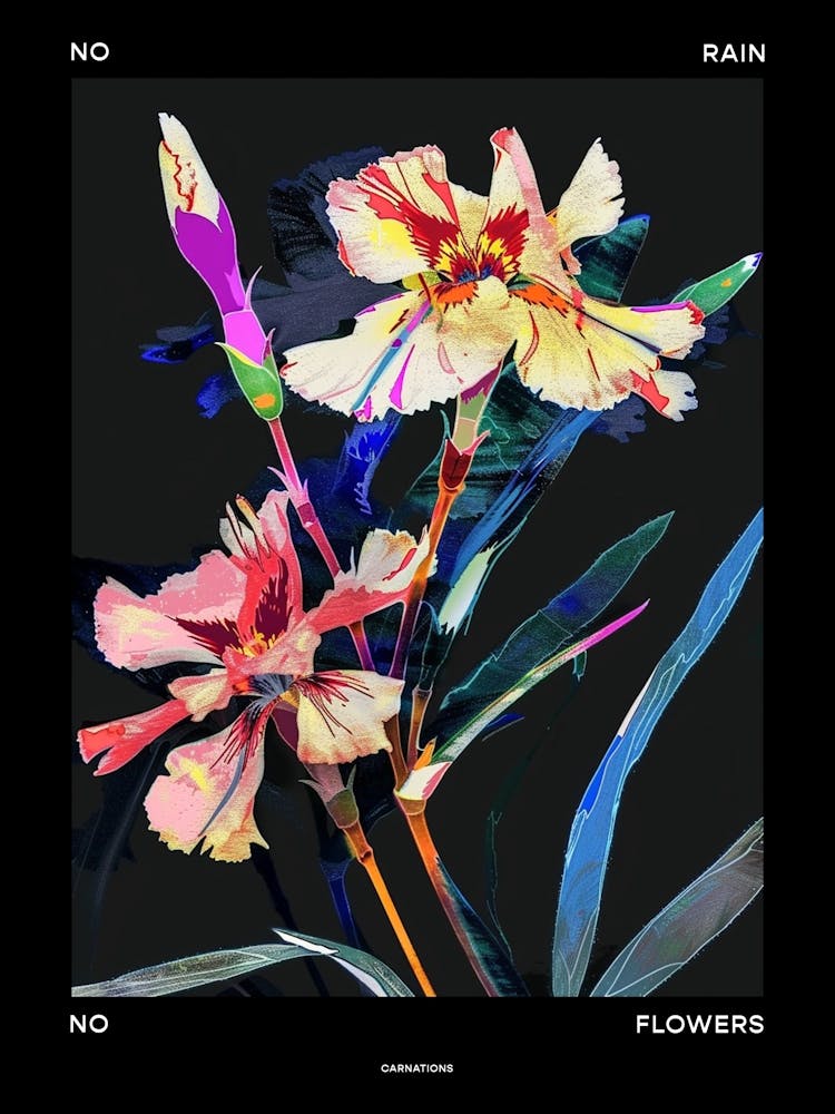 No Rain No Flowers Poster Carnation Dianthus 3