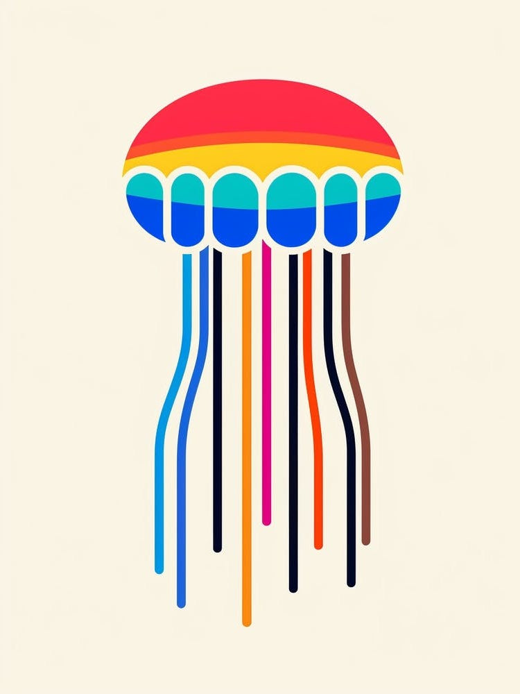 Jellyfish Abstract Pop Art 1