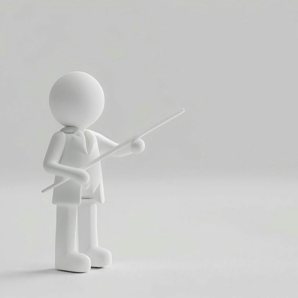 3d Man Holding A Stick