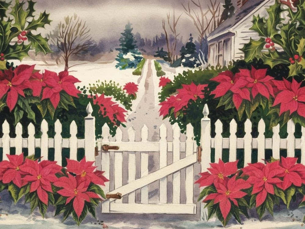 Vintage Christmas Poinsettia - Festive Floral