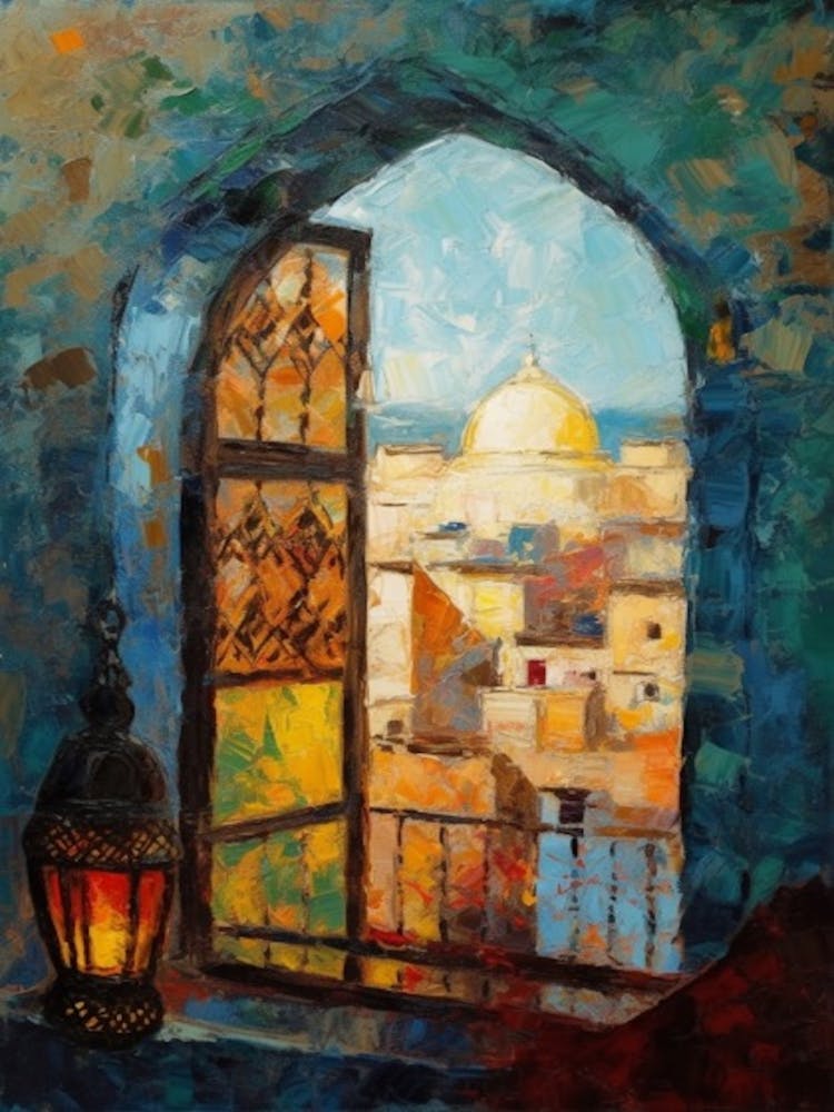 Window View Of Marrakech In The Style Of Expressionism 1