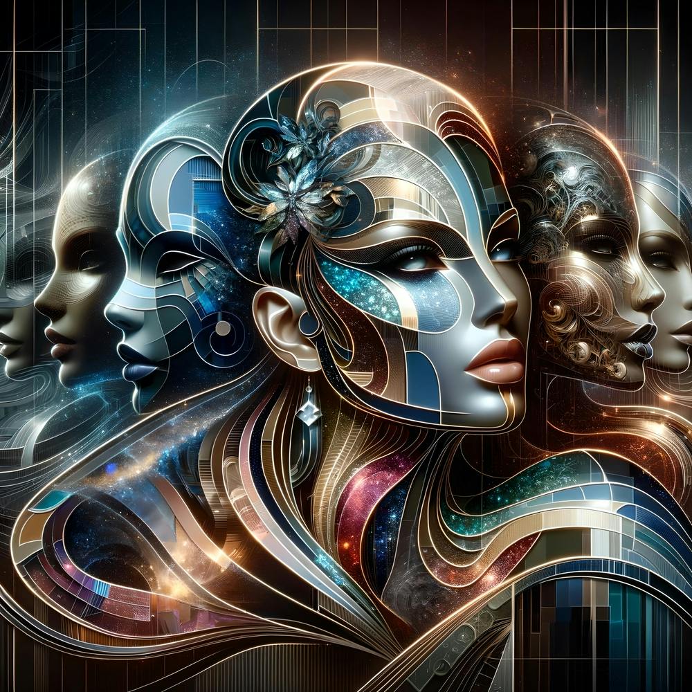 Galactic Muses: A Quartet of Cosmic Beauty