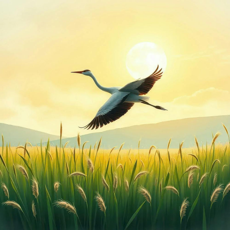 Storch im Flug