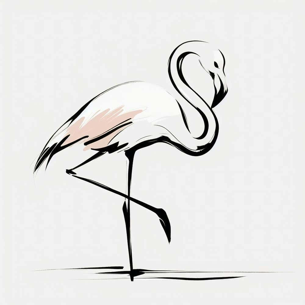 Flamingo drawing 3