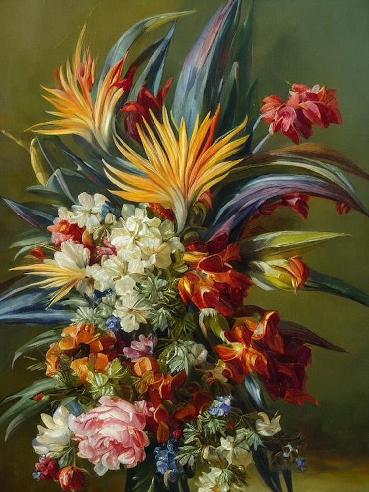 Bird Of Paradise Painting 2 Flower