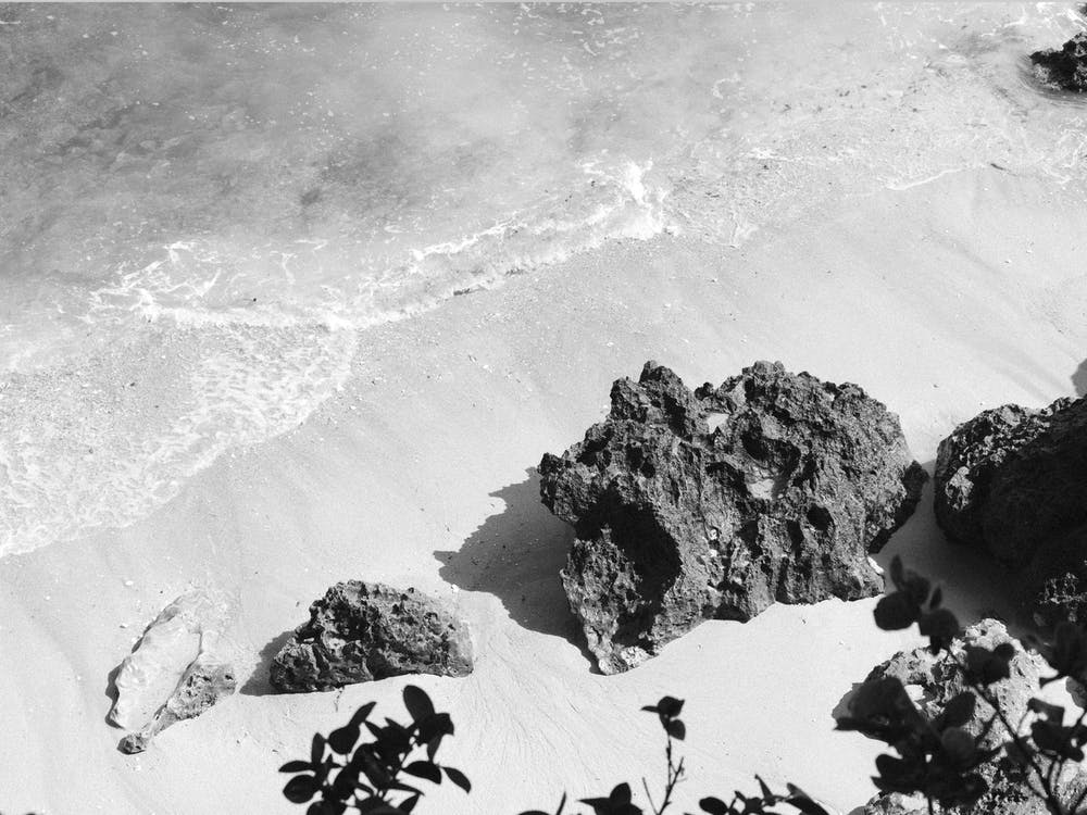 Lava Beach Black And White