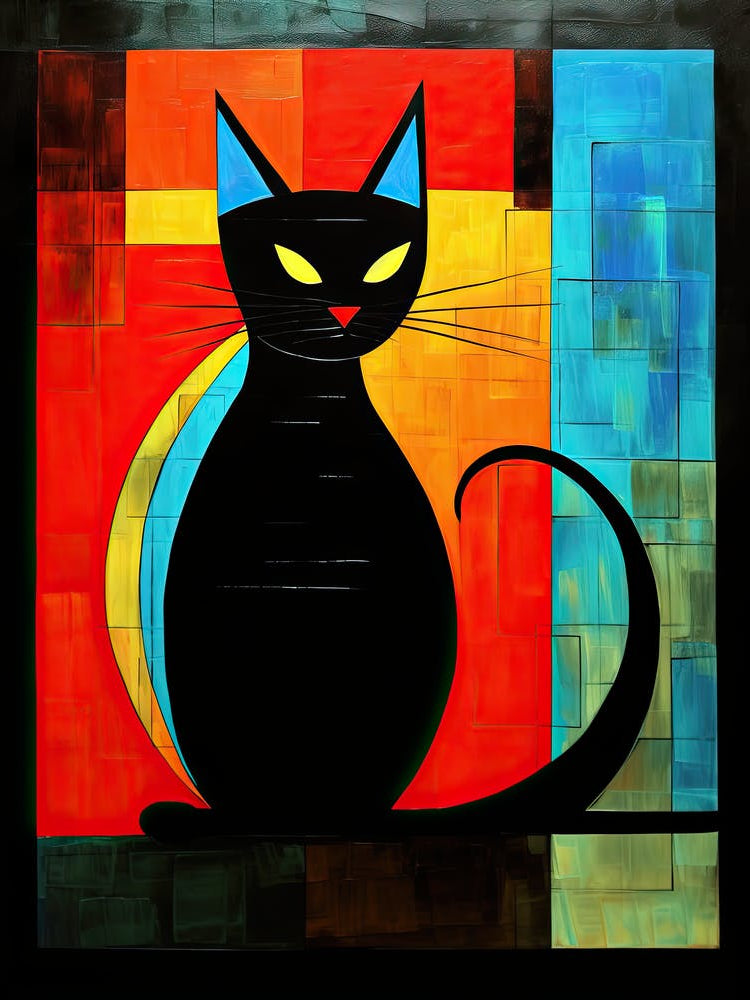 Meowdern Cubism: Minimalist Cat Creations