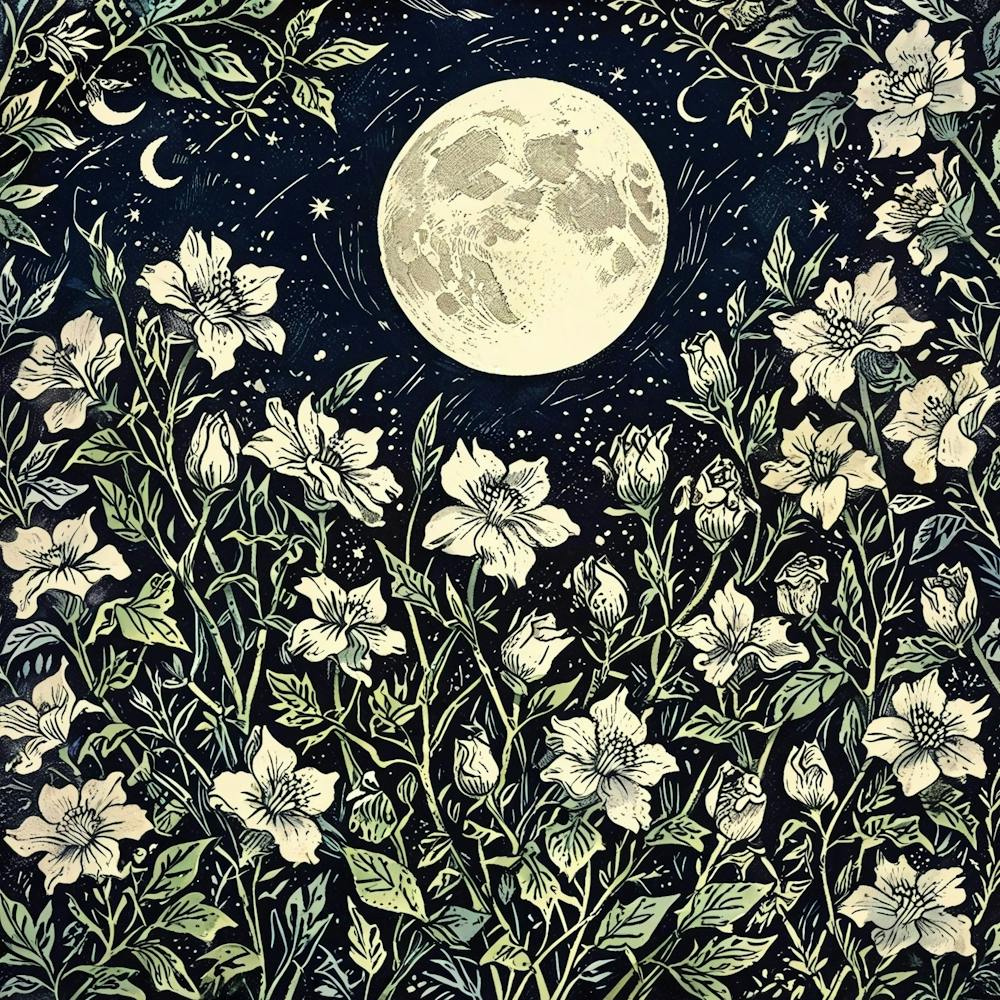 Moon And Flowers 1