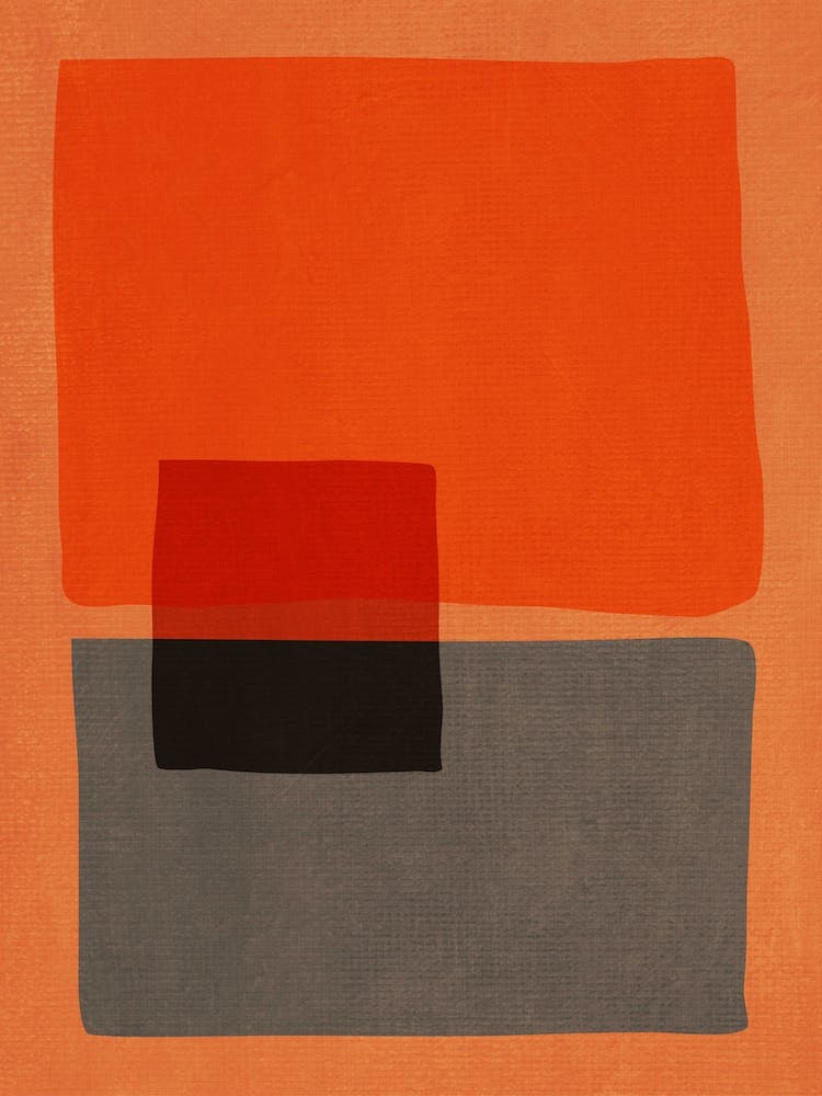 Farbblock Orange Braun Grau