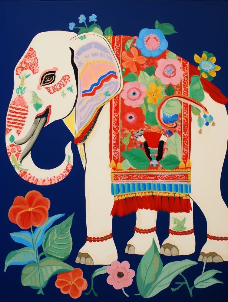 Maximalist Animal Painting Elephant 3