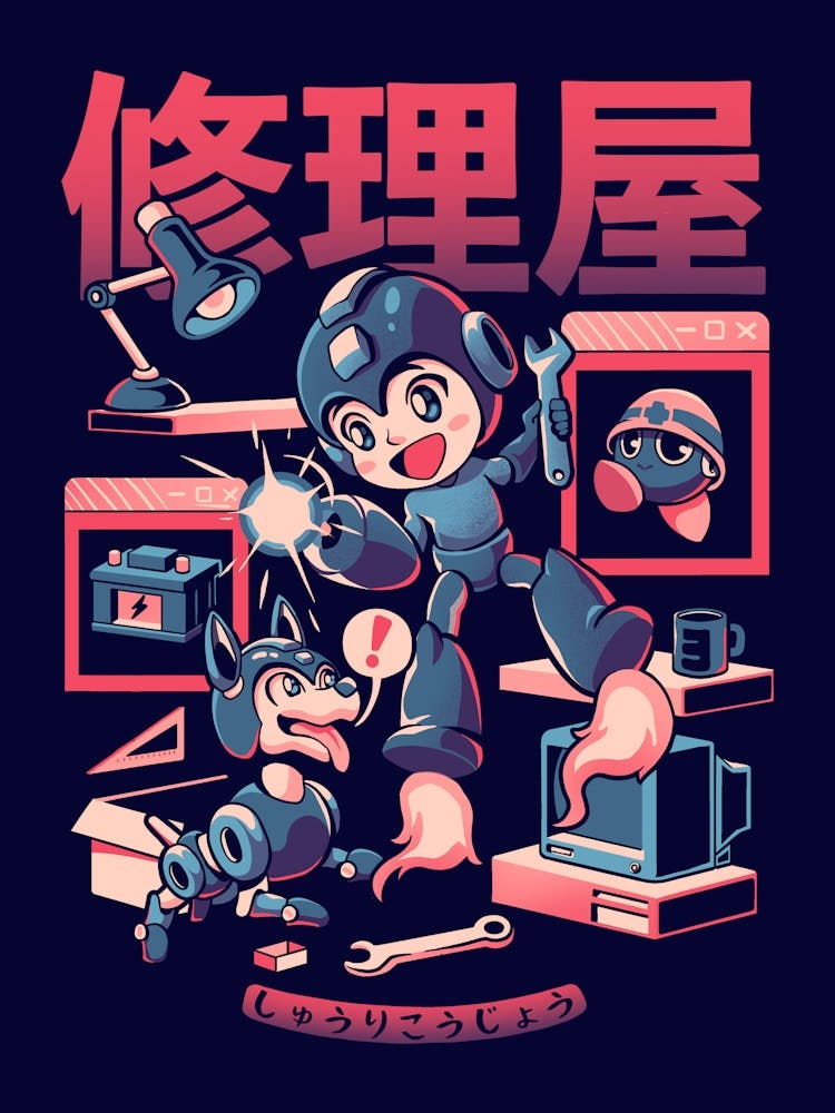 Mega Workshop - Geek Cute Retro Video Game Robot Dog Gift 1