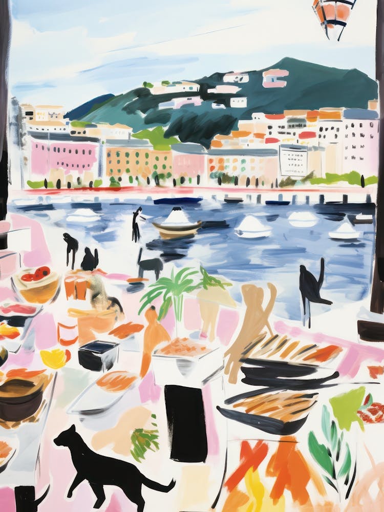 Der Lebensmittelmarkt in Monaco 3 Illustration
