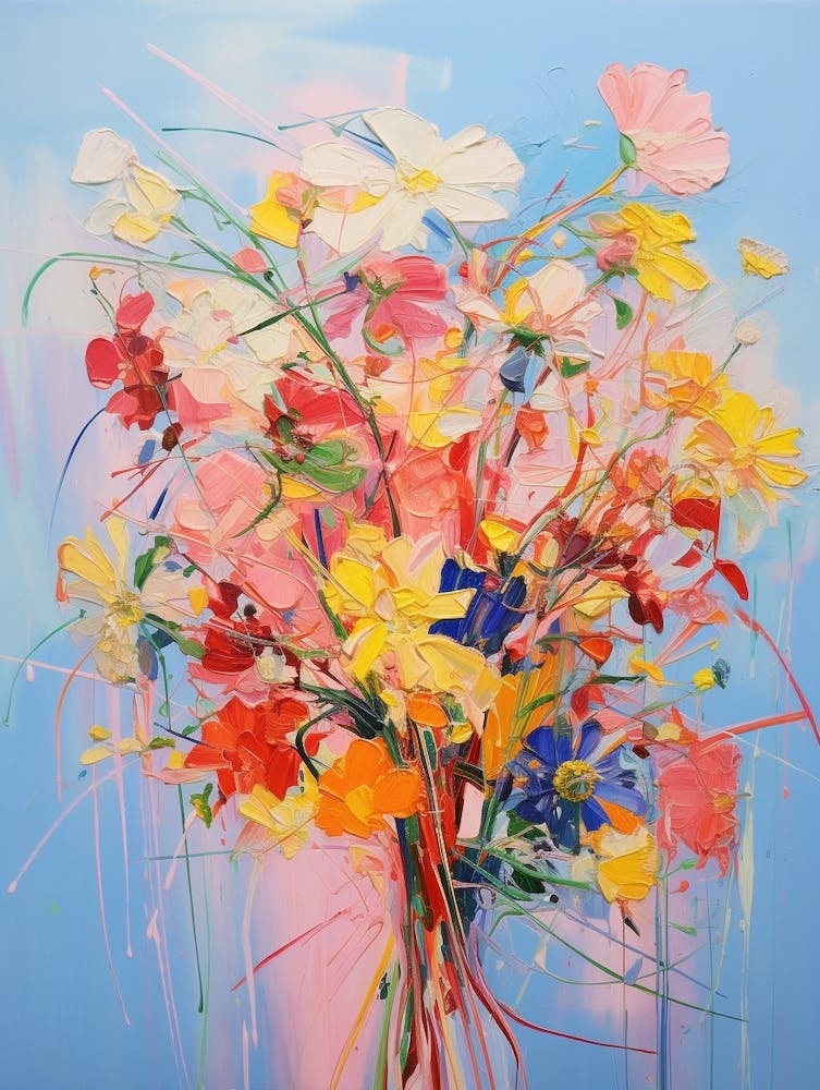 Abstract Flower Painting Asters 3