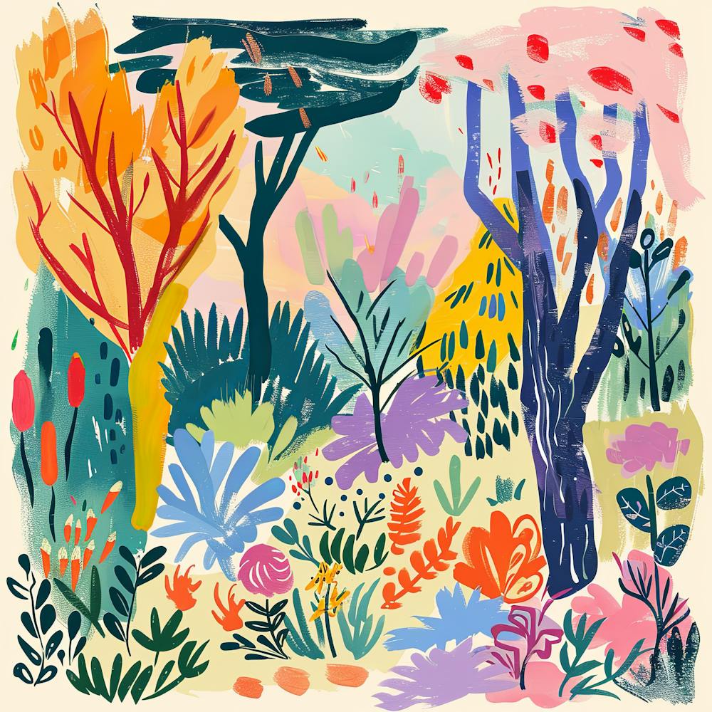 Into the Garden Series in Style of Matisse 1