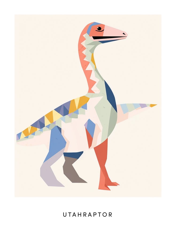 Nursery Dinosaur Art Utahraptor 2 Poster