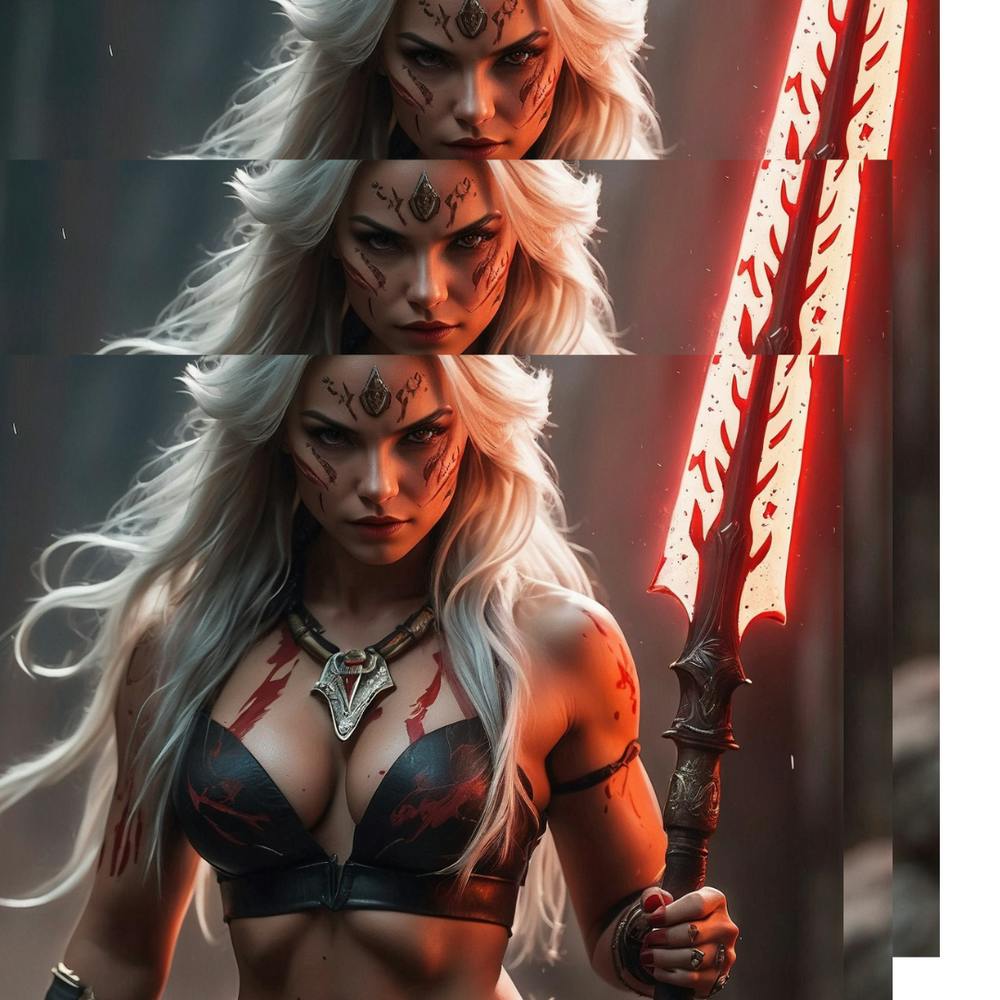The powerful warrior in the darkness of the earth