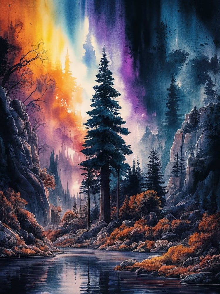 Rainbow In The Forest