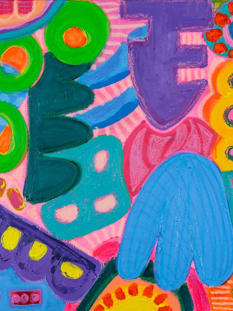 Seafood Basket Abstract Painting