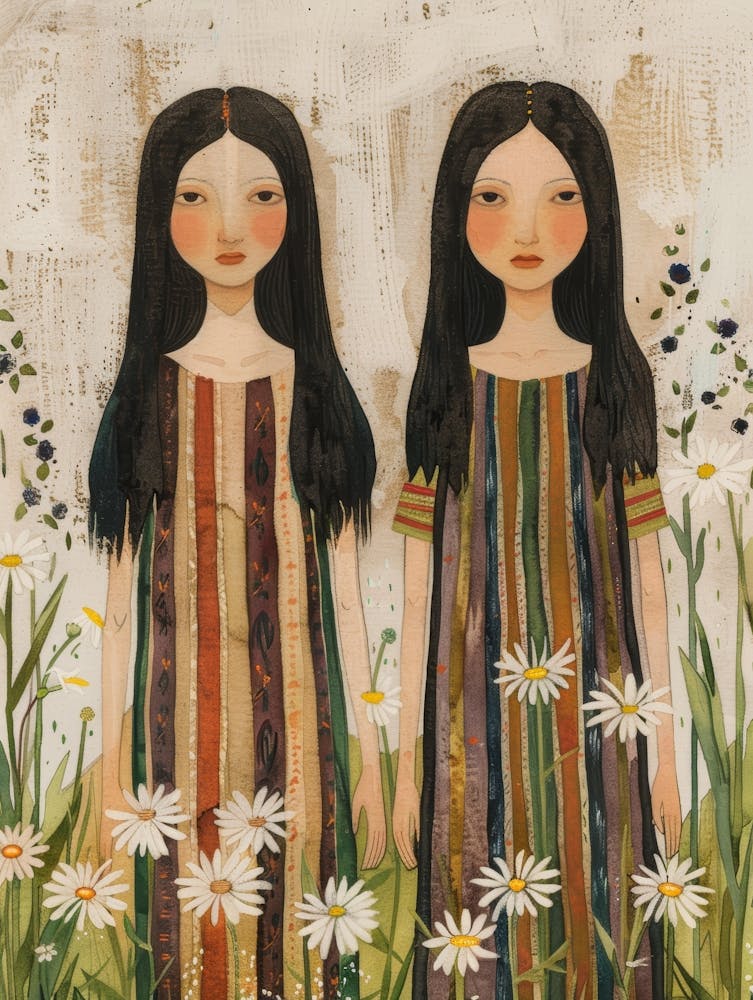 Two Girls In Daisies